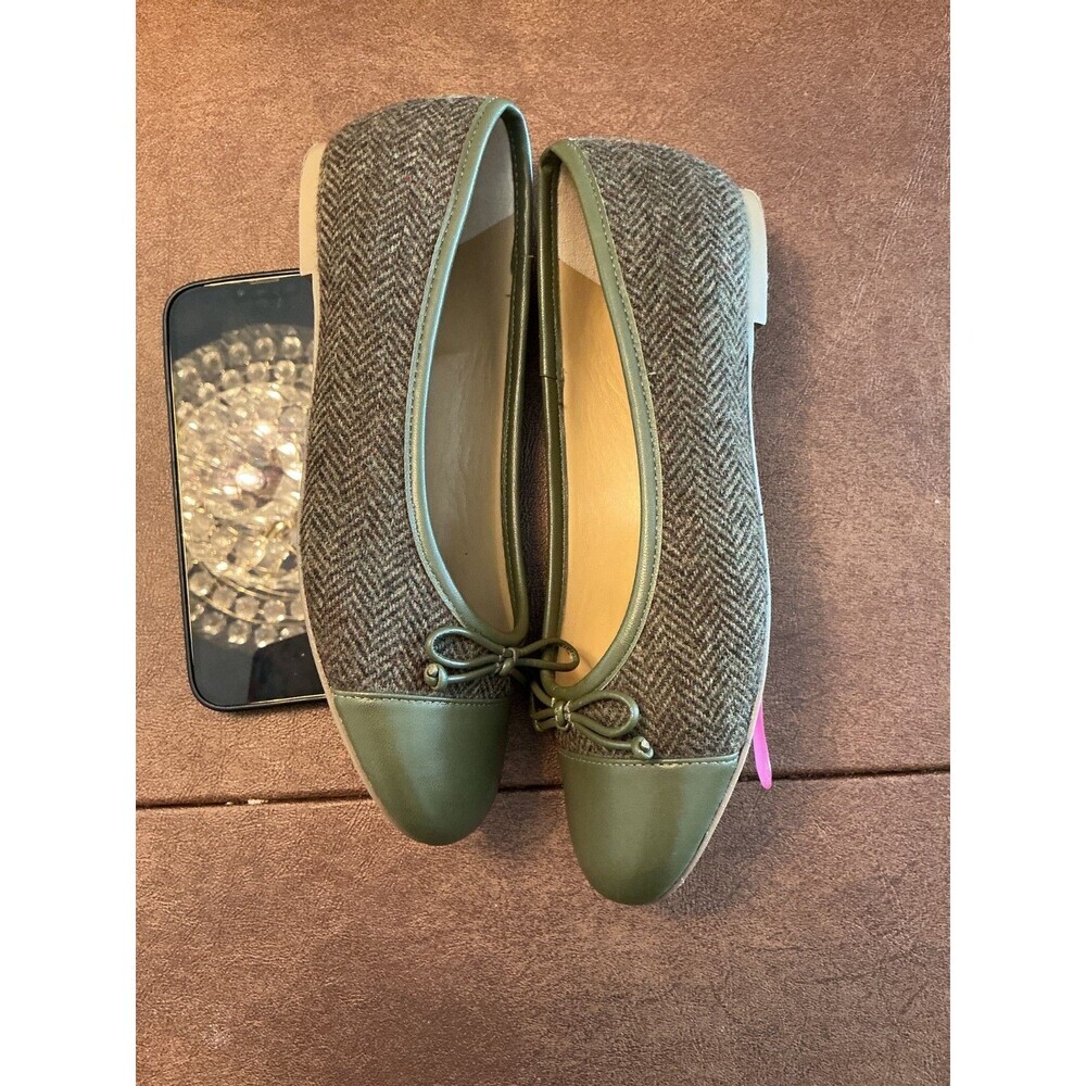 Talbots Womens Flat Shoes Size 7 M. Fabric and leather green Made in Brazil - Picture 6 of 10